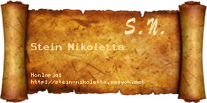 Stein Nikoletta névjegykártya